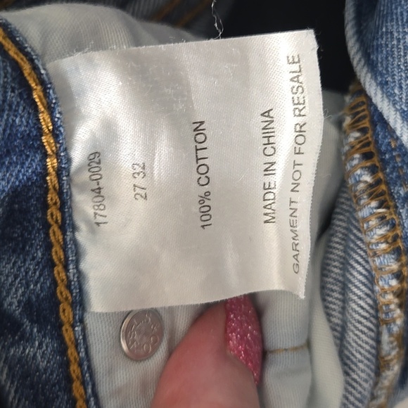 Levi Straus 27 Waist Button Fly Distressed Hem Folded 501 CT - Picture 8 of 8